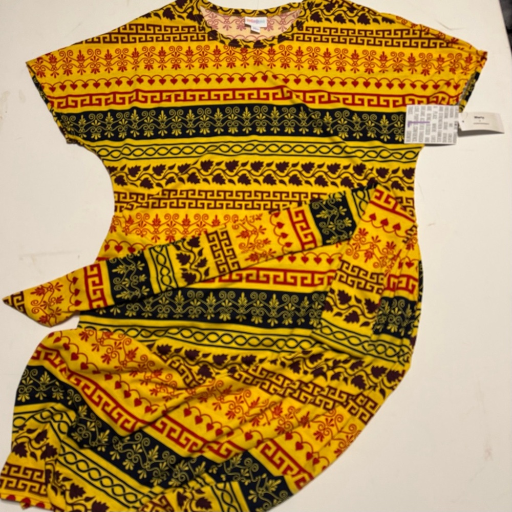 Vibrant Yellow and Red Patterned Dress